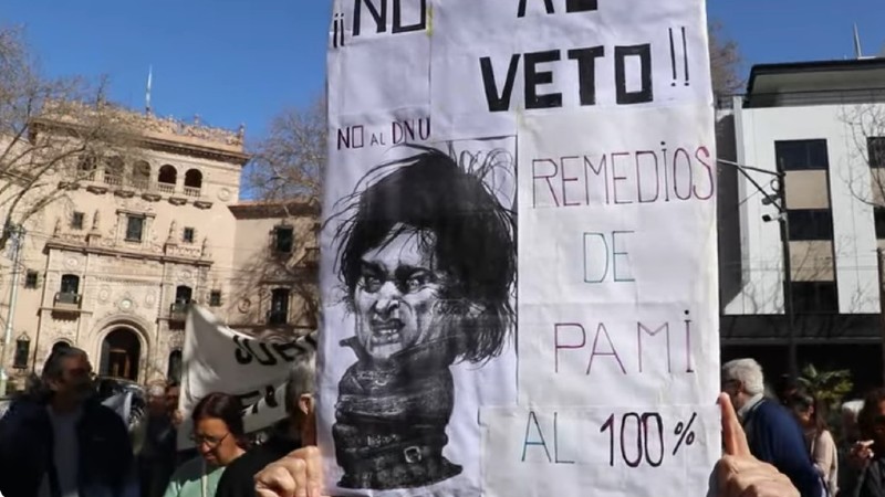 Marcha de jubilados y jubiladas en Mendoza